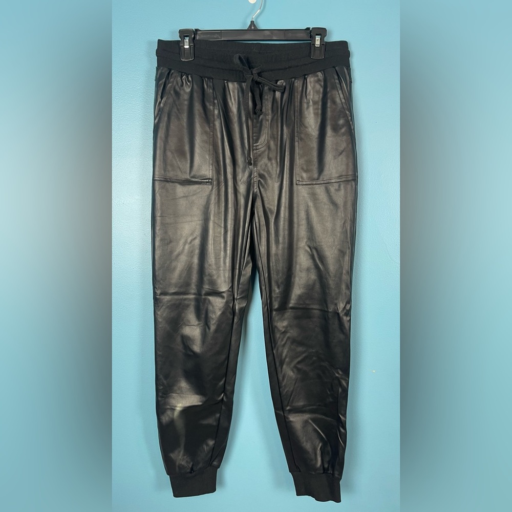 WHITE BIRCH VEGAN LEATHER JOGGERS SIZE LARGE